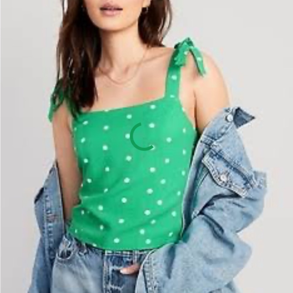Old Navy Tie-Shoulder Cropped Dobby Corset Cami Top